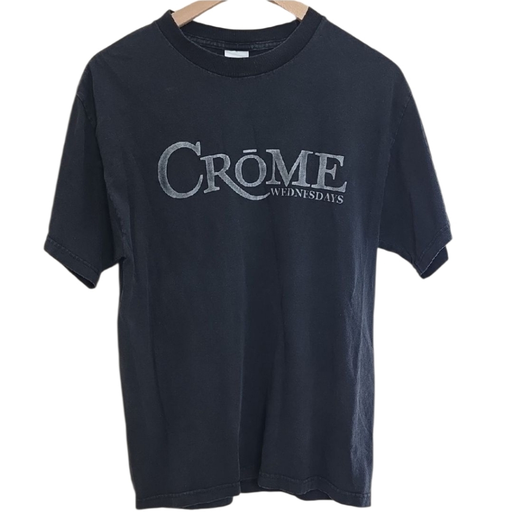 Chrome Wednesdays Graphic Tee Black Mens Streetwear Cotton Size Medium